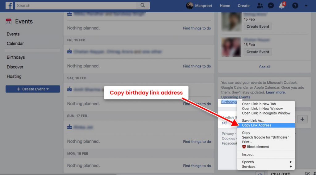 Import Birthdays from Facebook Calendar To Do Reminder